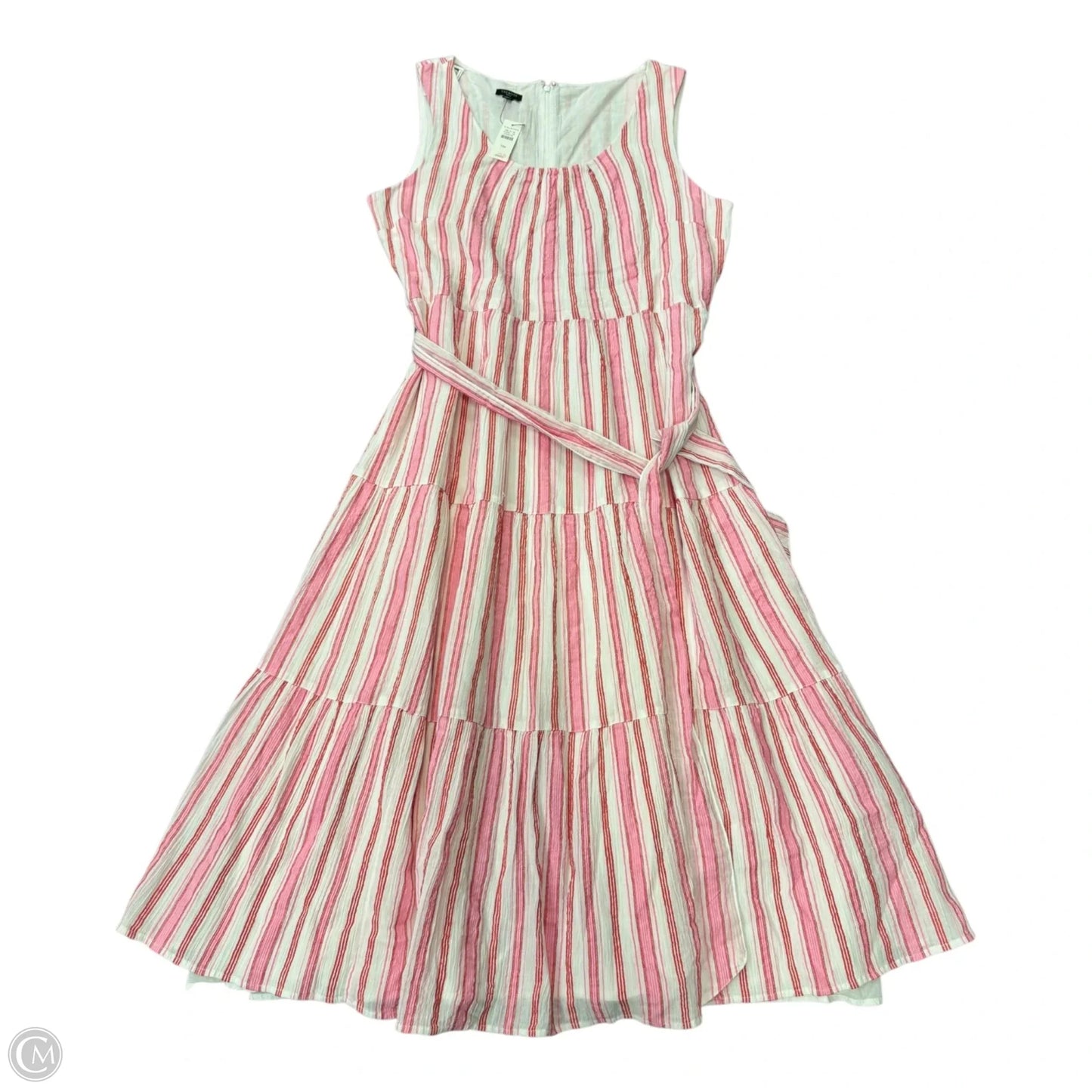 Dress Casual Maxi By Talbots In Pink & White, Size: 14p