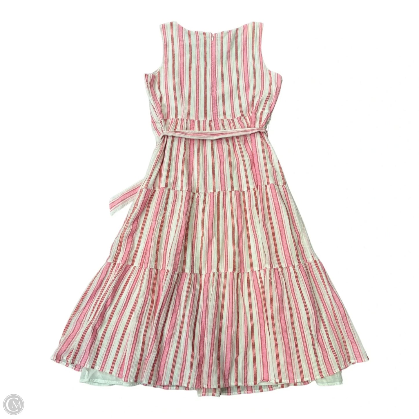 Dress Casual Maxi By Talbots In Pink & White, Size: 14p