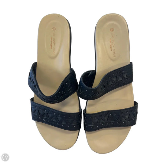 Sandals Heels Wedge By Hush Puppies In Black, Size: 9.5