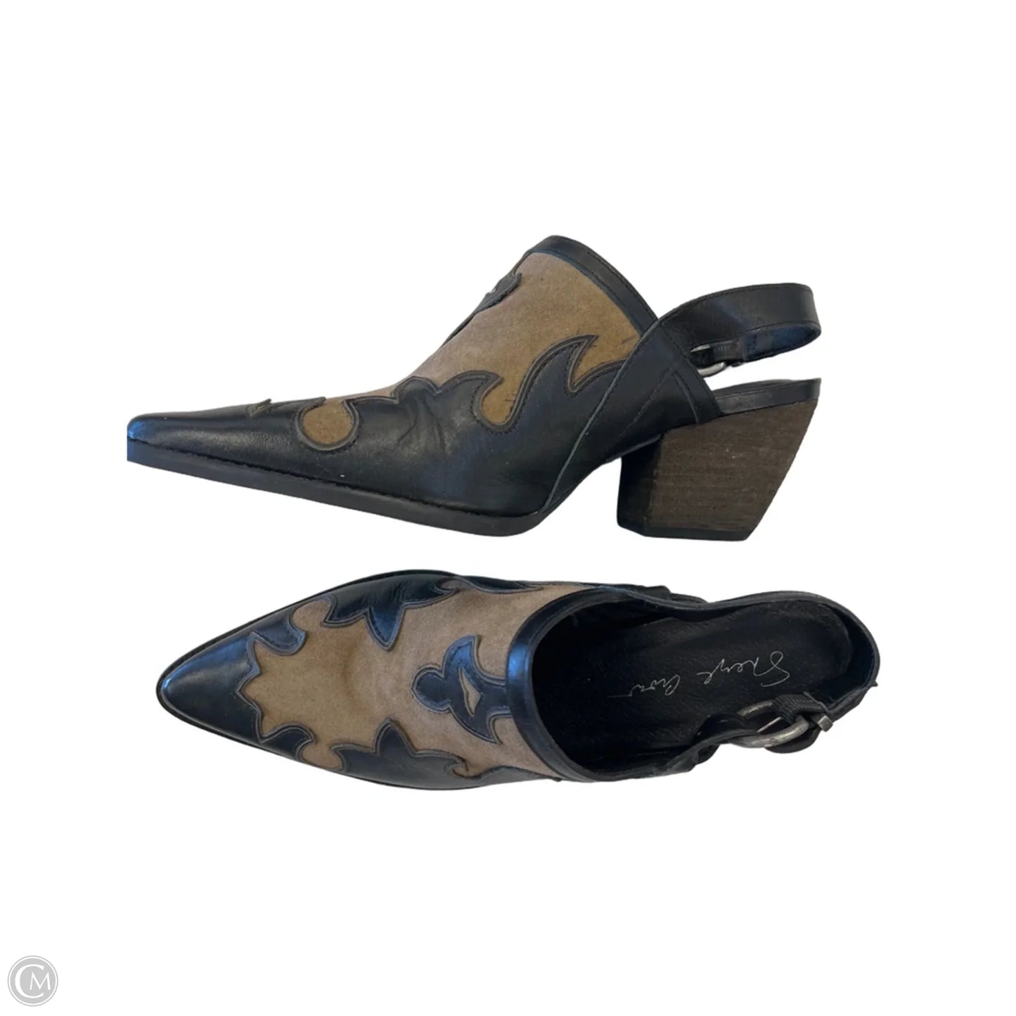 Shoes Heels Block By Clothes Mentor In Black & Brown, Size: 9.5