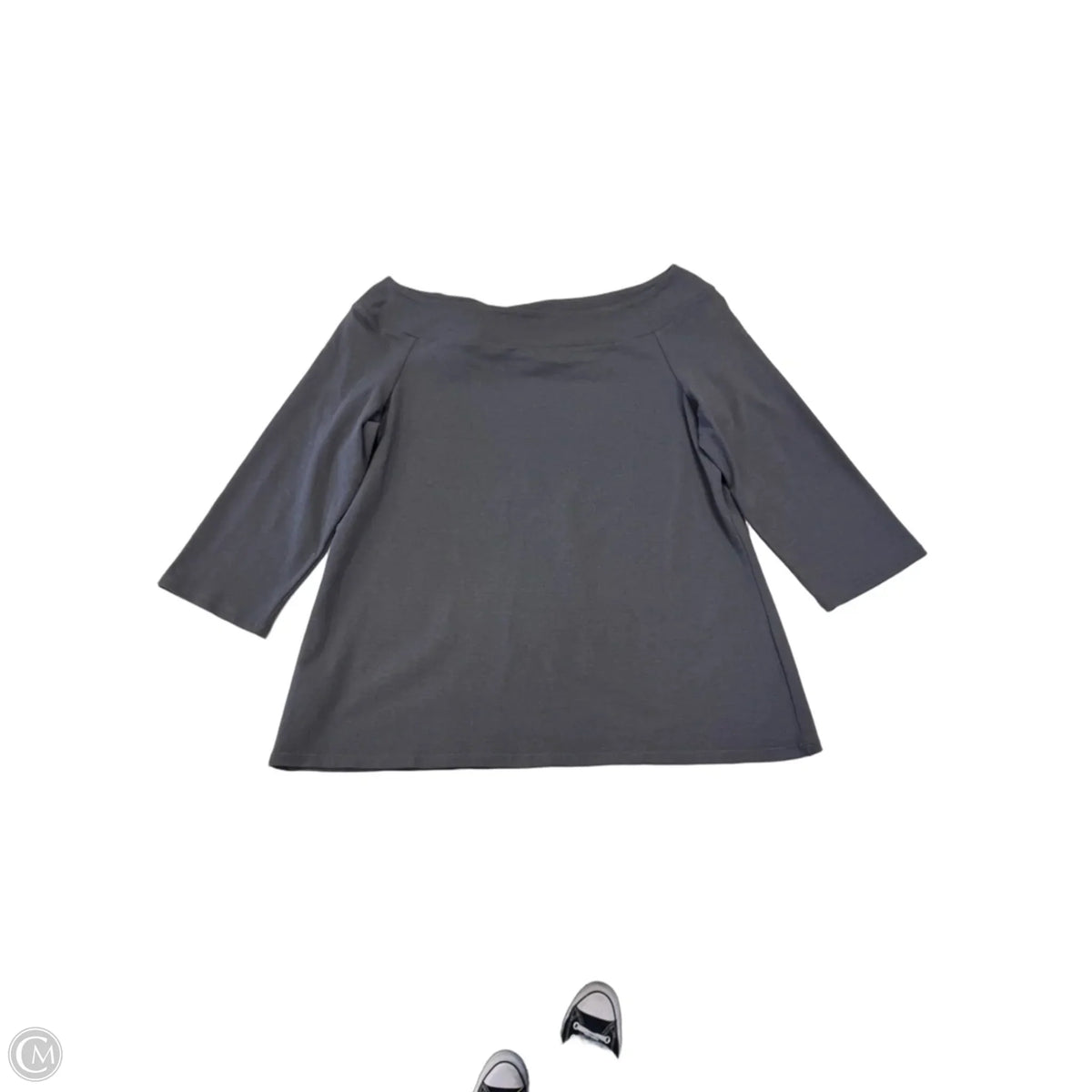 Top 3/4 Sleeve By Loft In Grey, Size: L