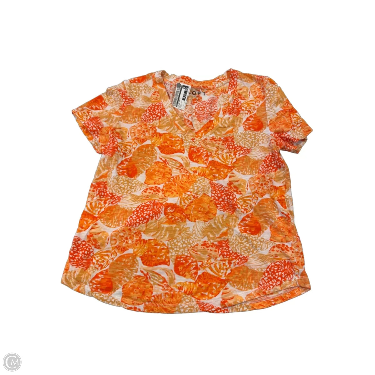 Top Short Sleeve Basic By Loft In Orange, Size: S