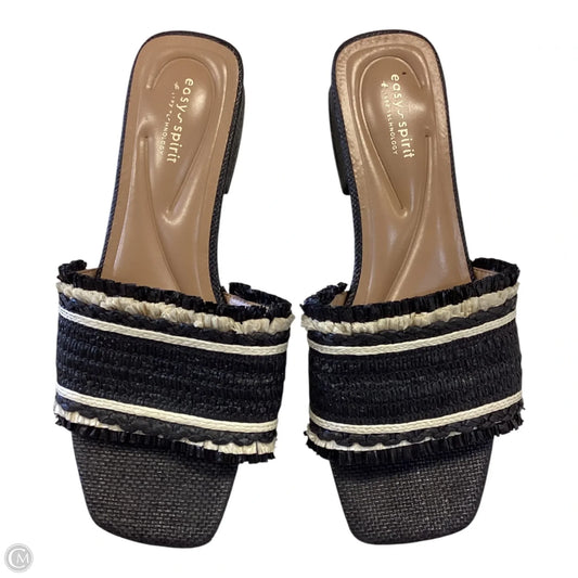 Shoes Heels Block By Easy Spirit In Blue & White, Size: 9.5