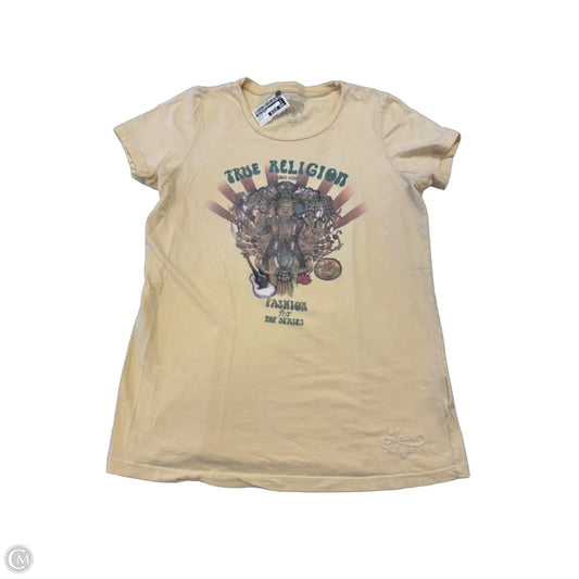 Top Short Sleeve Basic By True Religion In Yellow, Size: L