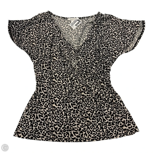 Top Short Sleeve By White House Black Market In Animal Print, Size: M