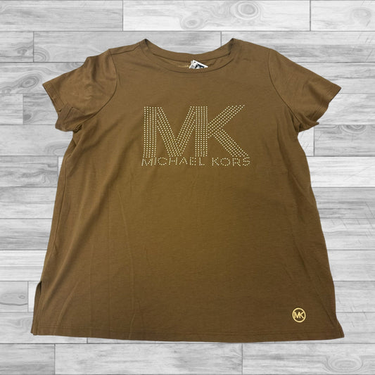 Brown Top Short Sleeve Basic Michael By Michael Kors, Size S