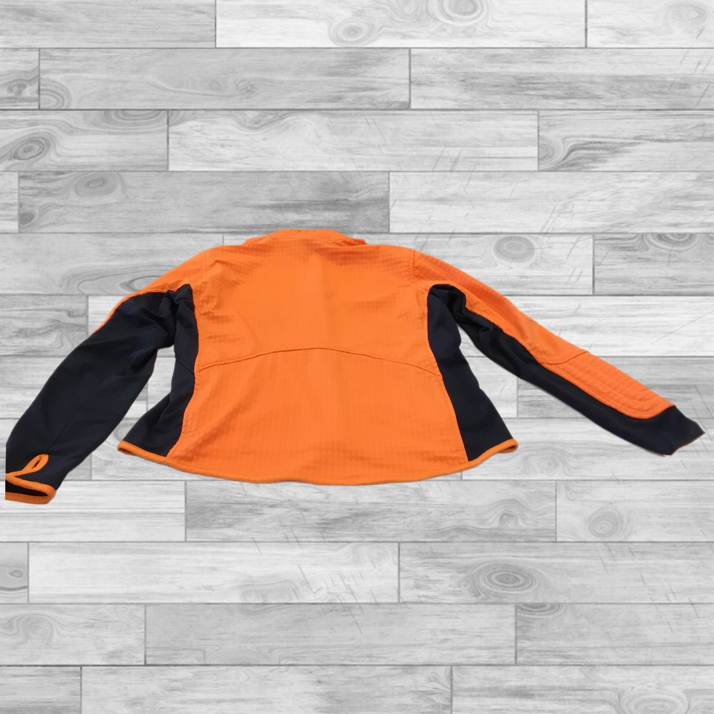 Athletic Jacket By Nike Apparel In Black & Orange, Size: L