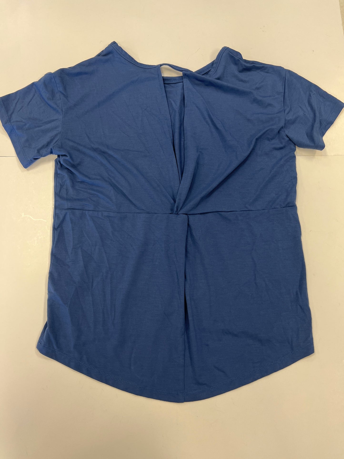 Blue Top Short Sleeve Basic Clothes Mentor, Size S