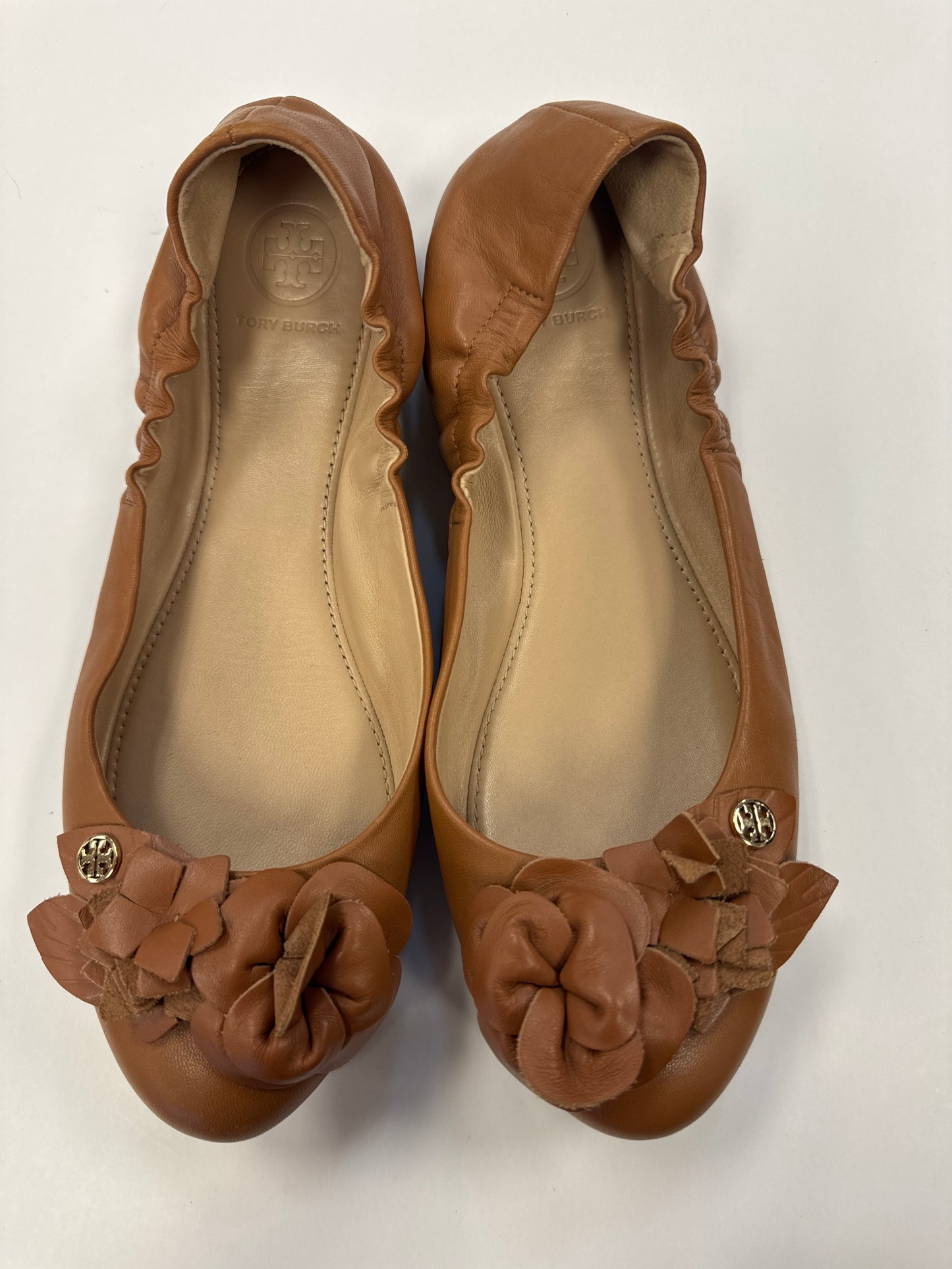 Brown Shoes Flats Tory Burch, Size 7.5