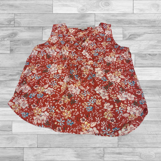 Orange Top Sleeveless Loft, Size Xs