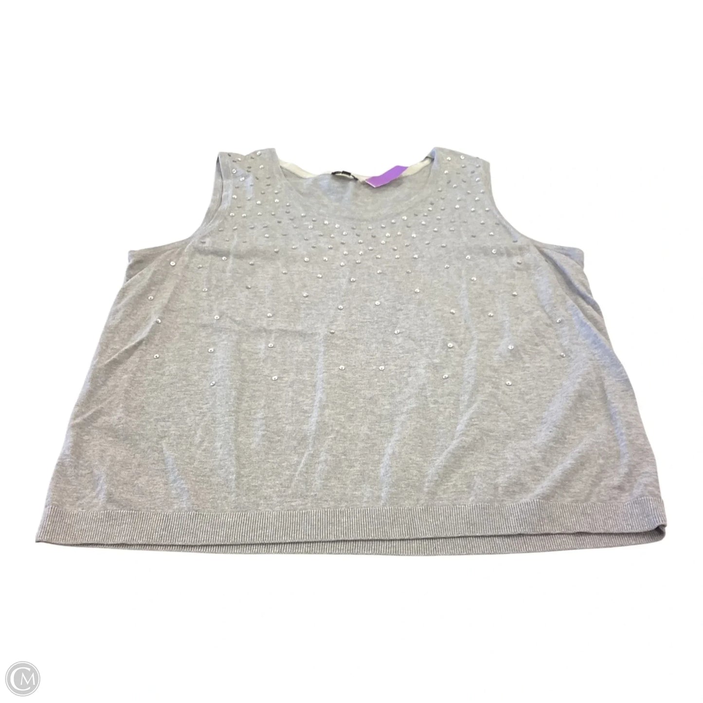 Top Sleeveless By Talbots In Grey, Size: 2x