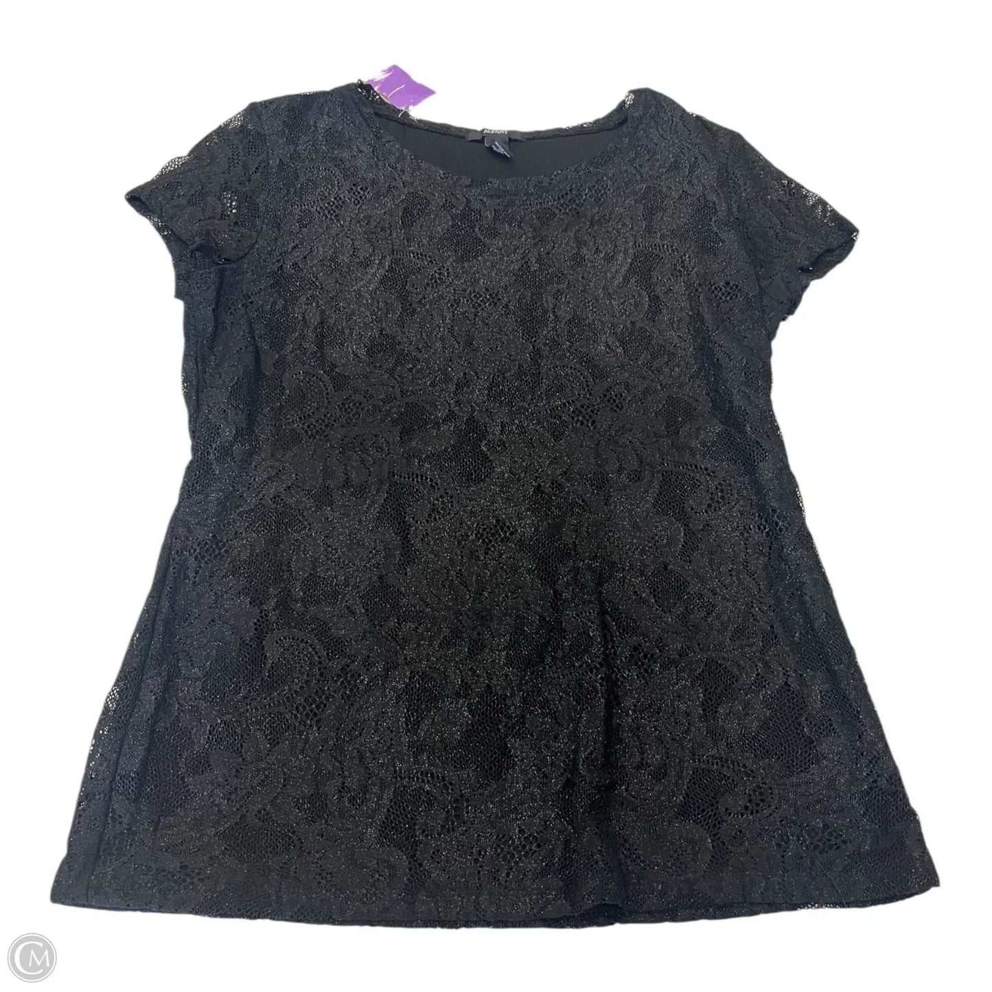 Top Short Sleeve By Alfani In Black, Size: M