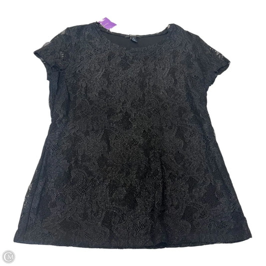 Top Short Sleeve By Alfani In Black, Size: M