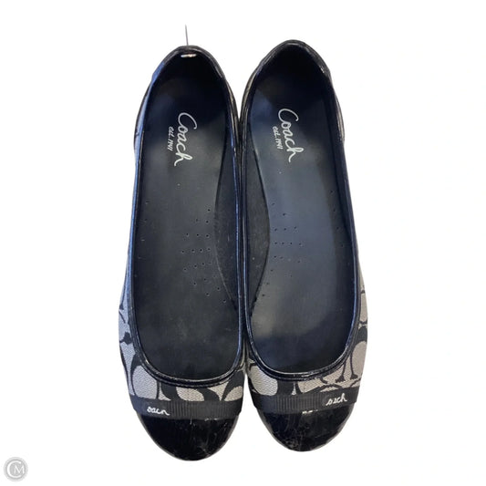 Shoes Flats By Coach In Black & Tan, Size: 9