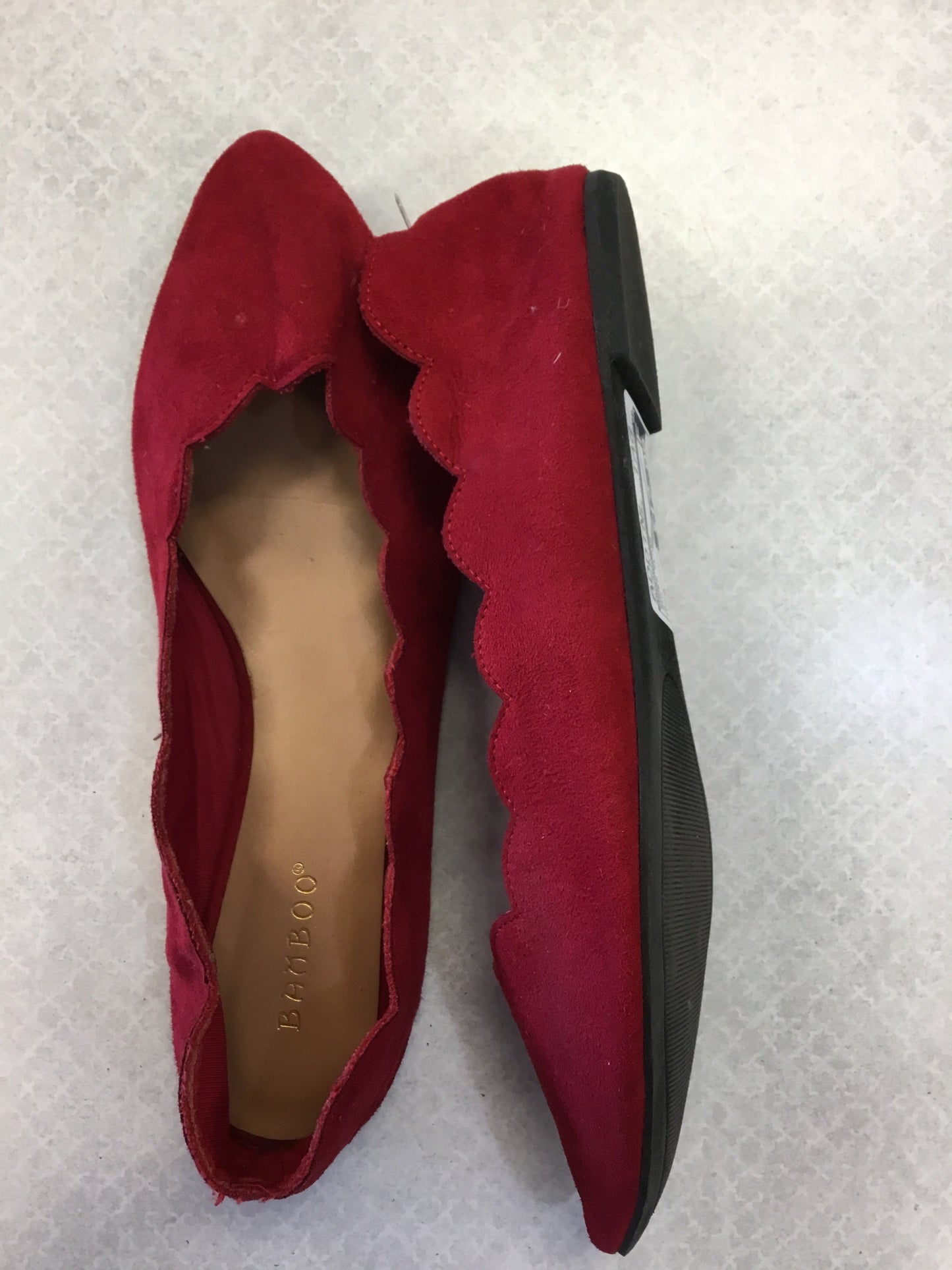 Shoes Flats By Bamboo In Red, Size: 9