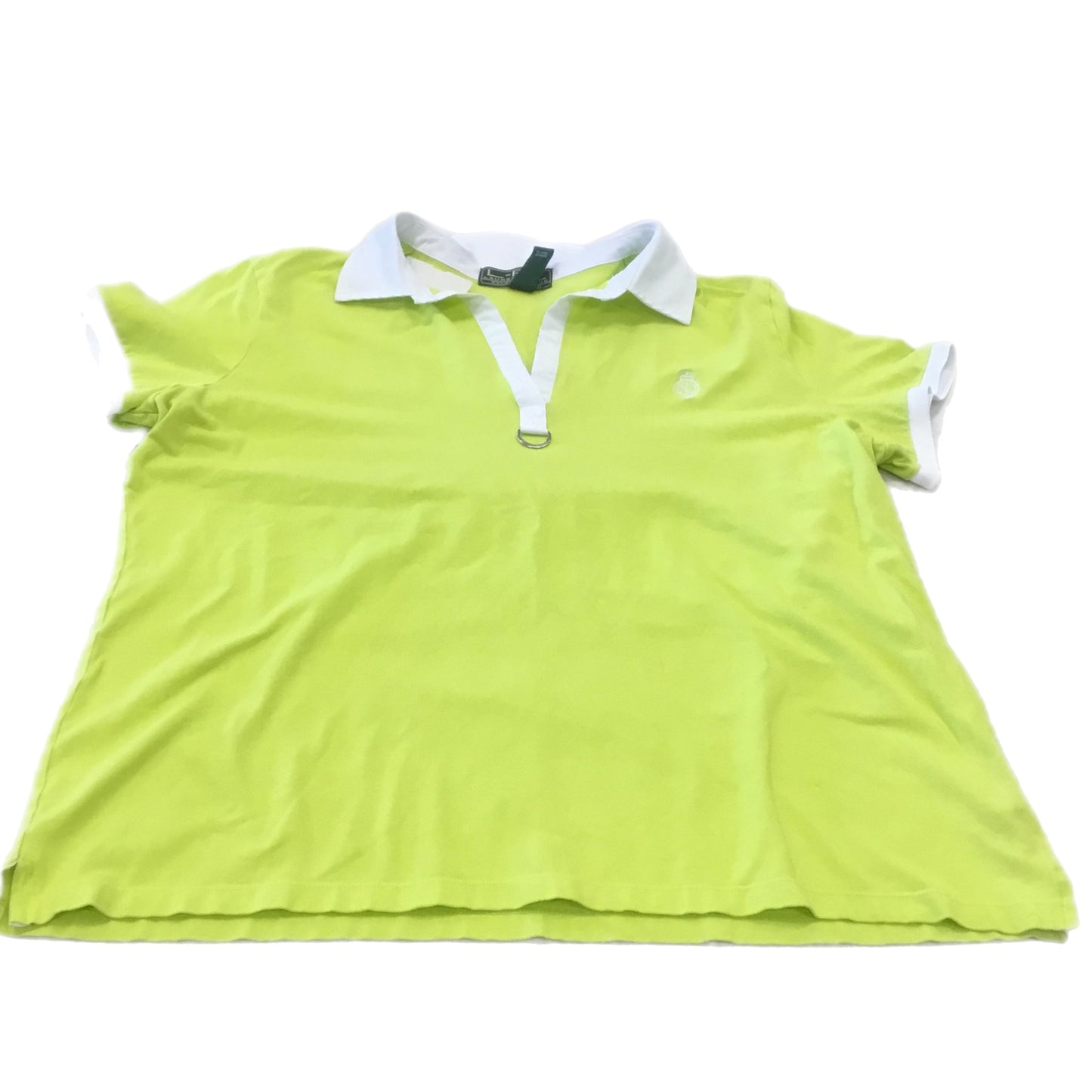 Yellow Top Short Sleeve Lauren By Ralph Lauren, Size Xl