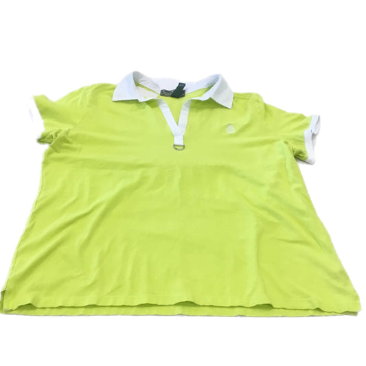 Yellow Top Short Sleeve Lauren By Ralph Lauren, Size Xl
