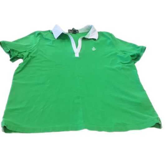 Green Top Short Sleeve Lauren By Ralph Lauren, Size 1x