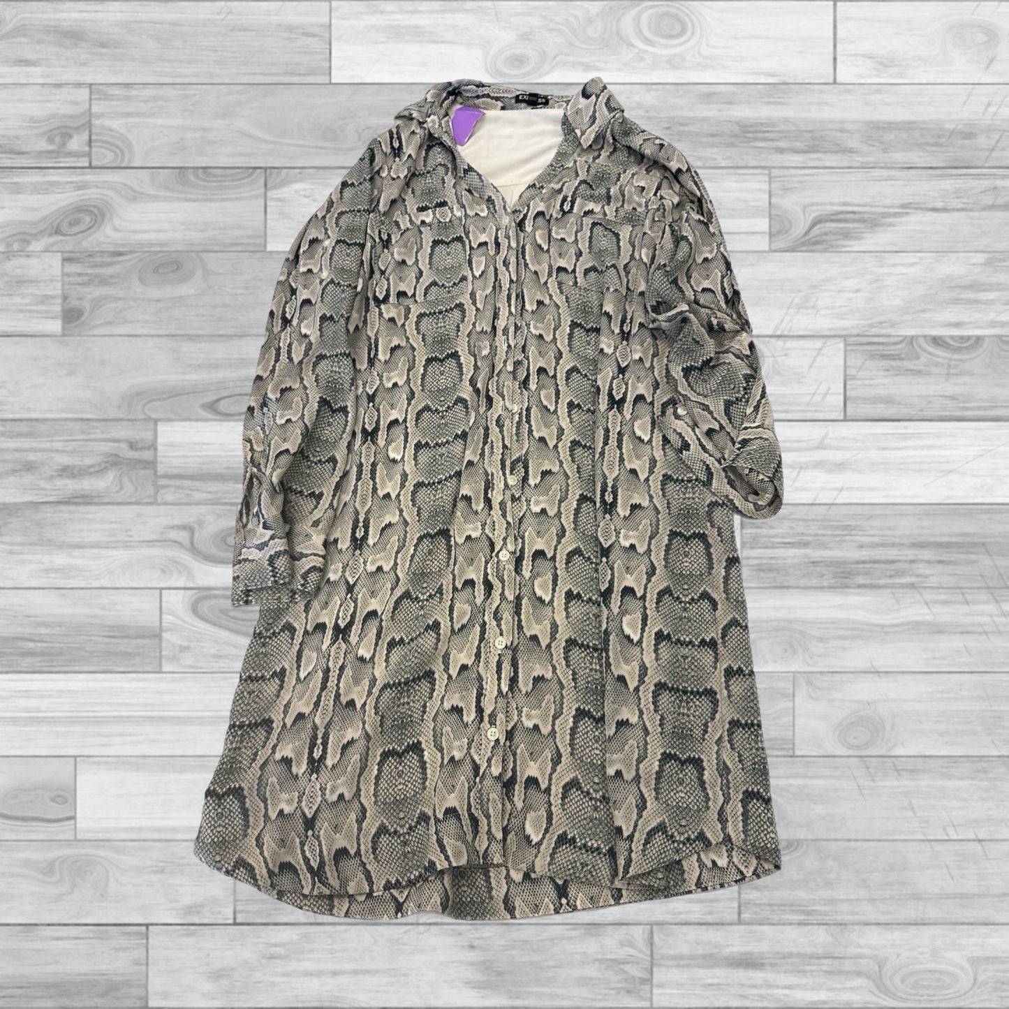 Snakeskin Print Dress Casual Short Express, Size M