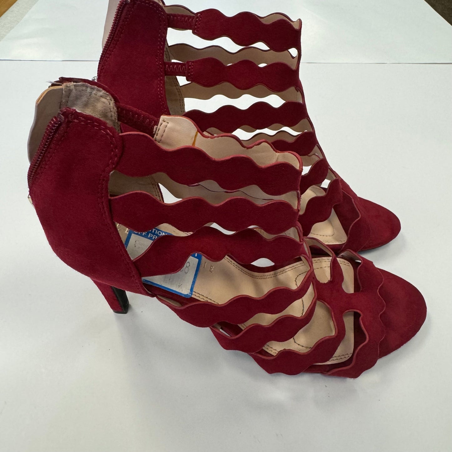 Red Shoes Heels Stiletto Kelly And Katie, Size 9.5