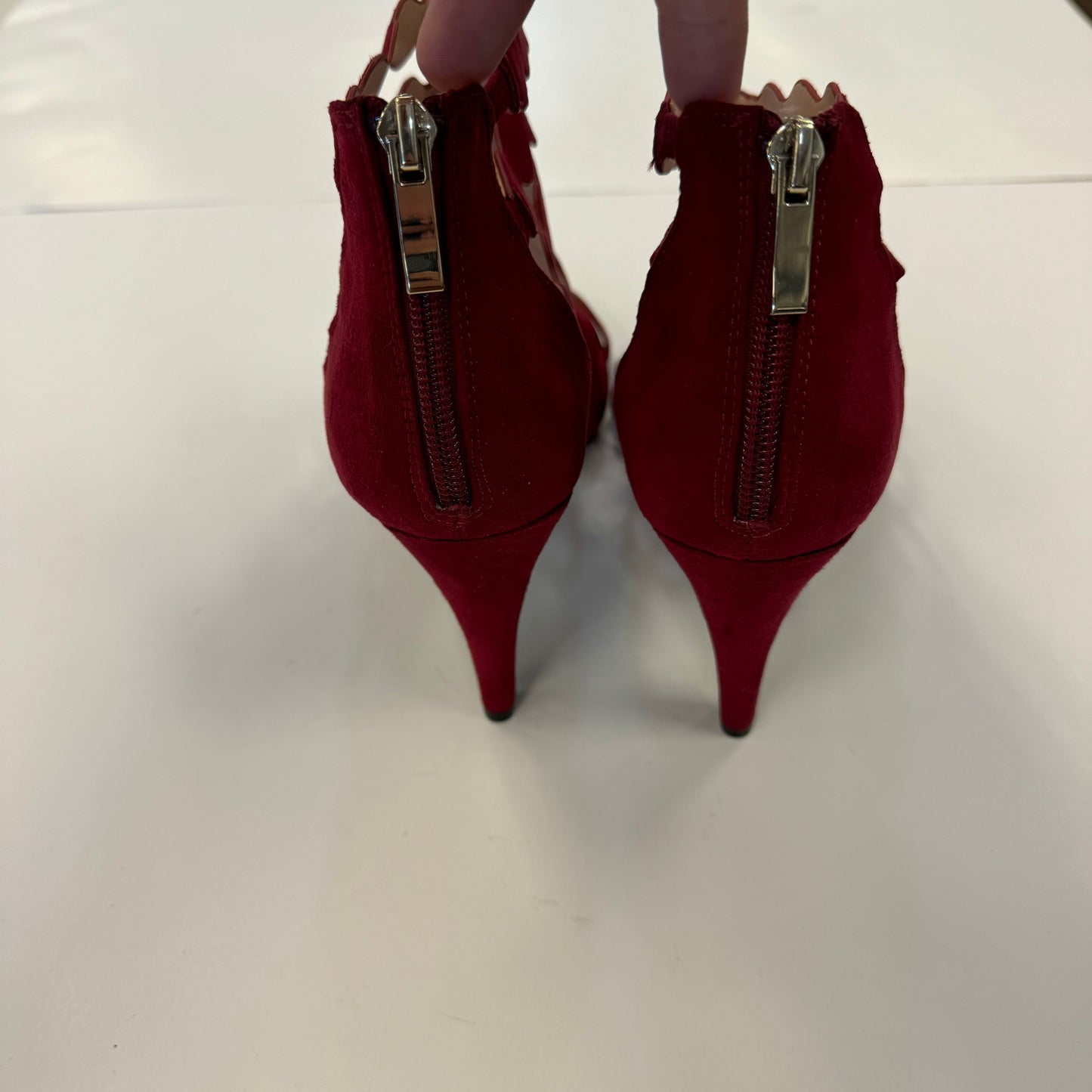 Red Shoes Heels Stiletto Kelly And Katie, Size 9.5