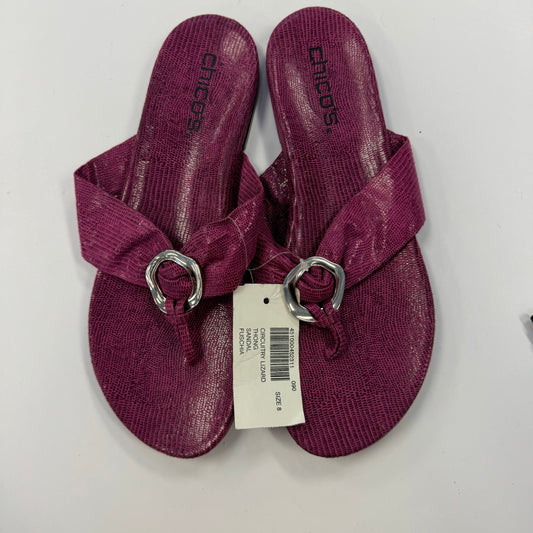 Pink Sandals Flip Flops Chicos, Size 8