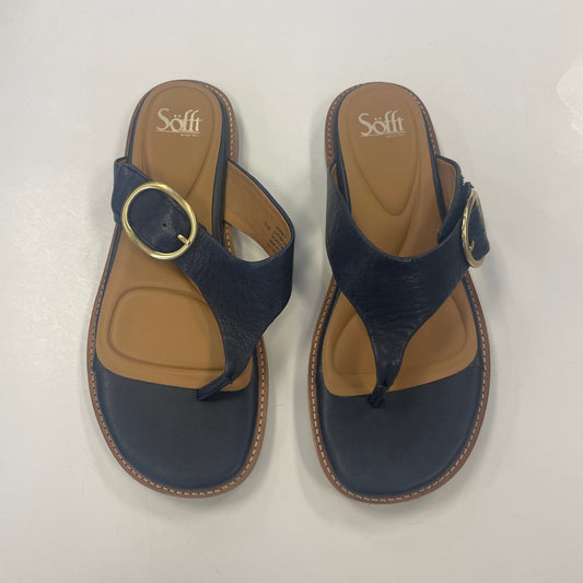 Sandals Flip Flops By Sofft In Blue, Size: 9.5