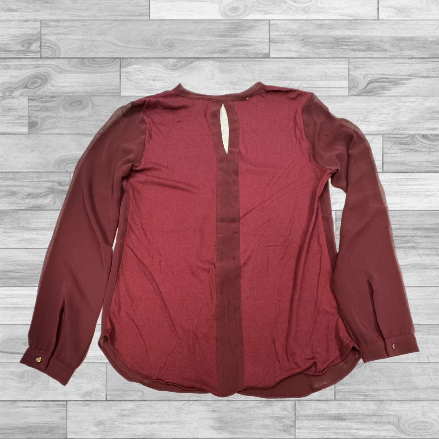 Top Long Sleeve By Ann Taylor In Purple & Red, Size: S