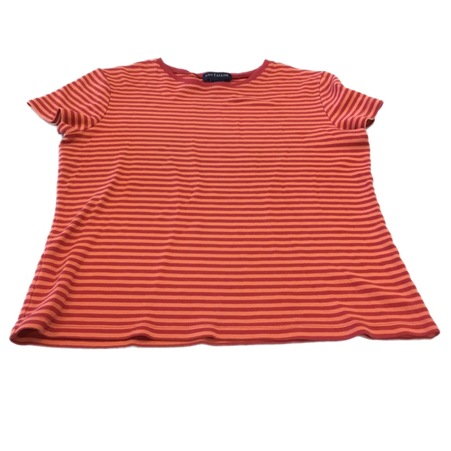 Top Short Sleeve Basic By Ann Taylor In Striped Pattern, Size: M