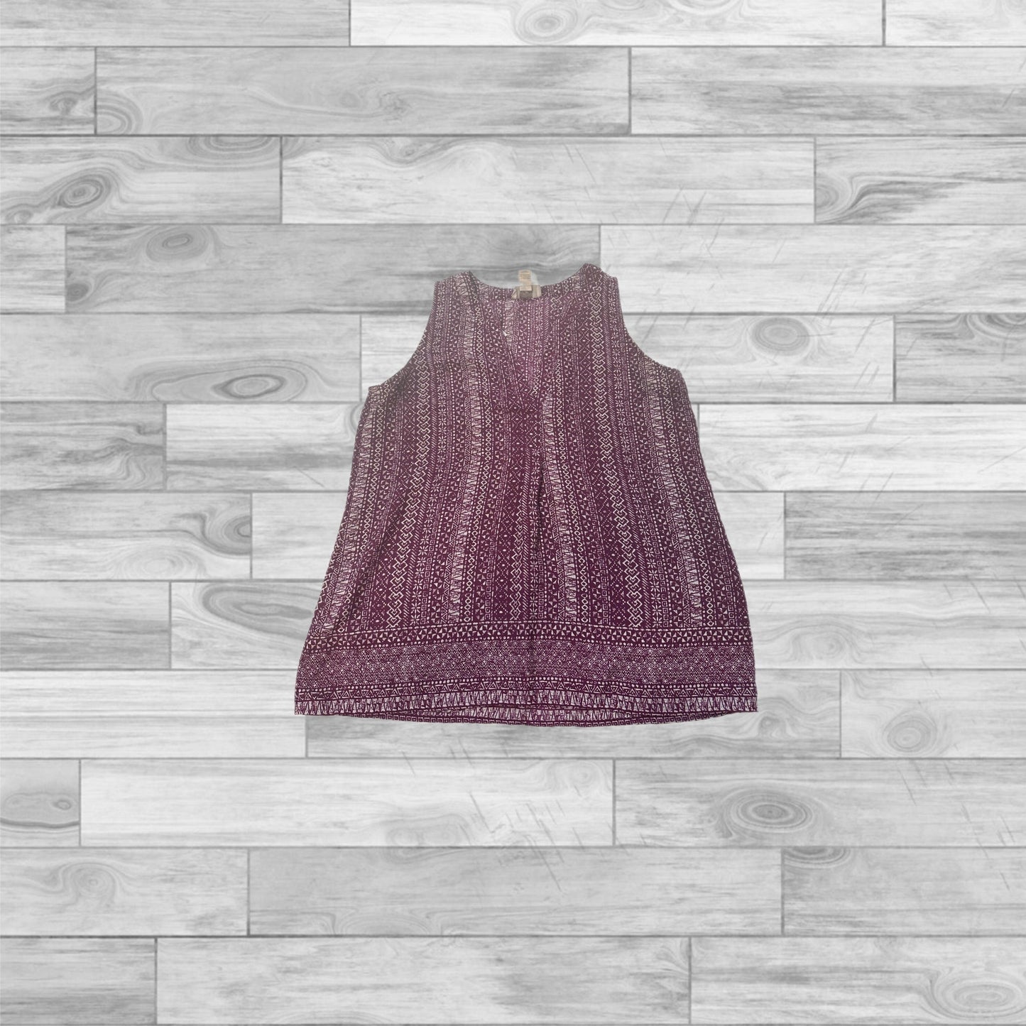 Top Sleeveless By Loft In Purple & White, Size: Xs