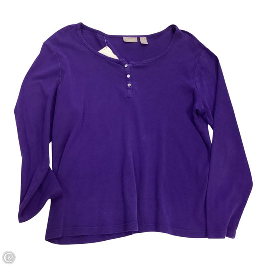 Top Long Sleeve By Chicos In Purple, Size: L
