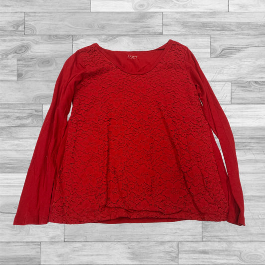 Top Long Sleeve By Loft In Red, Size: S