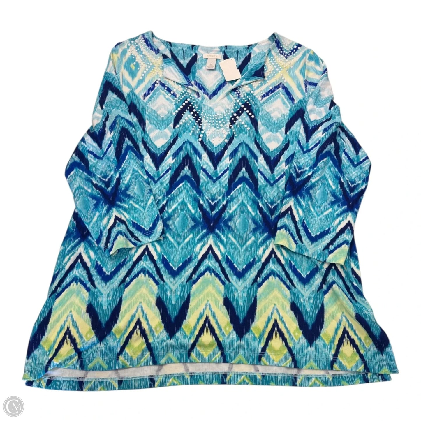 Top Long Sleeve By Chicos In Blue, Size: L