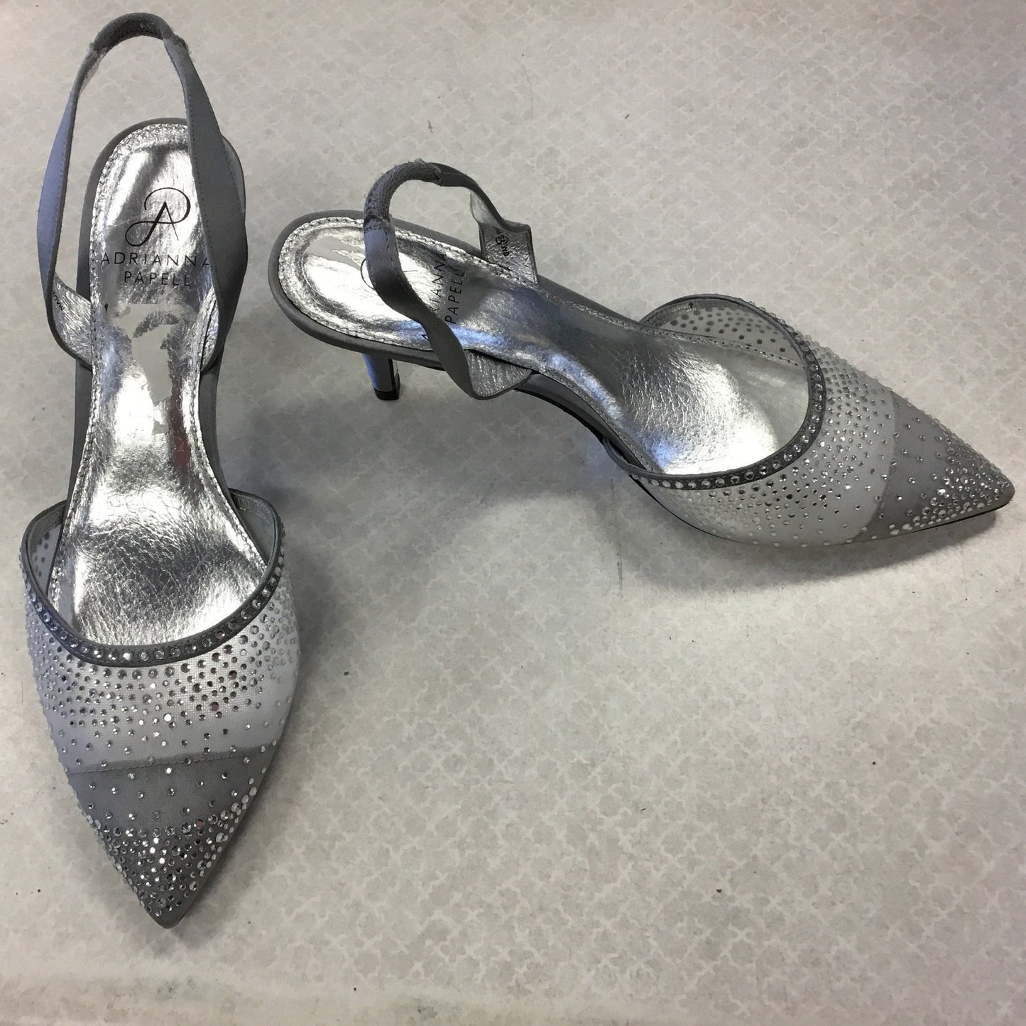 Shoes Heels Stiletto By Adrianna Papell In Silver, Size: 7.5