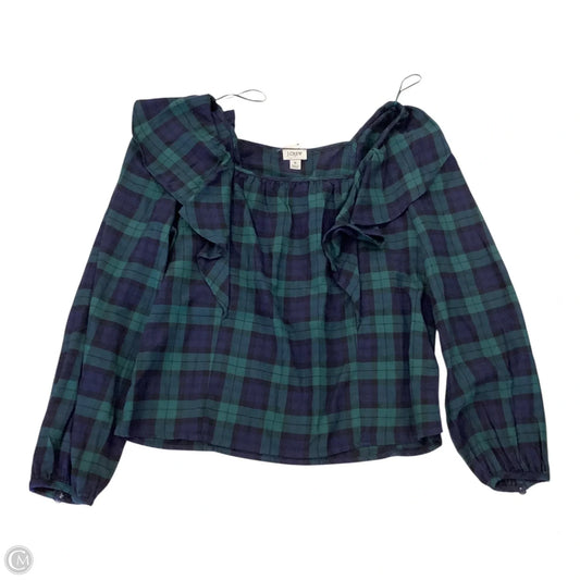 Top Long Sleeve By J. Crew In Blue & Green, Size: S