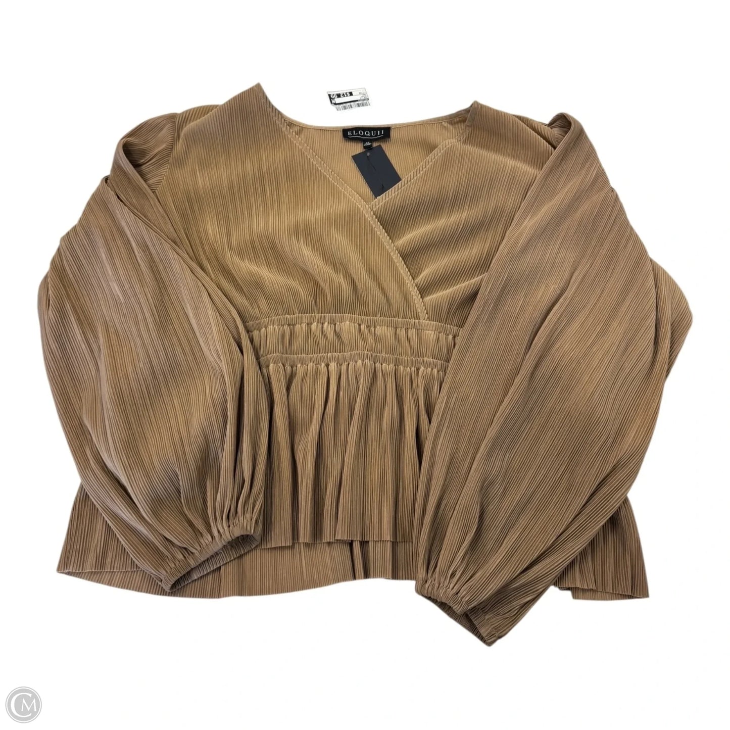 Top Long Sleeve By Eloquii In Brown, Size: 22
