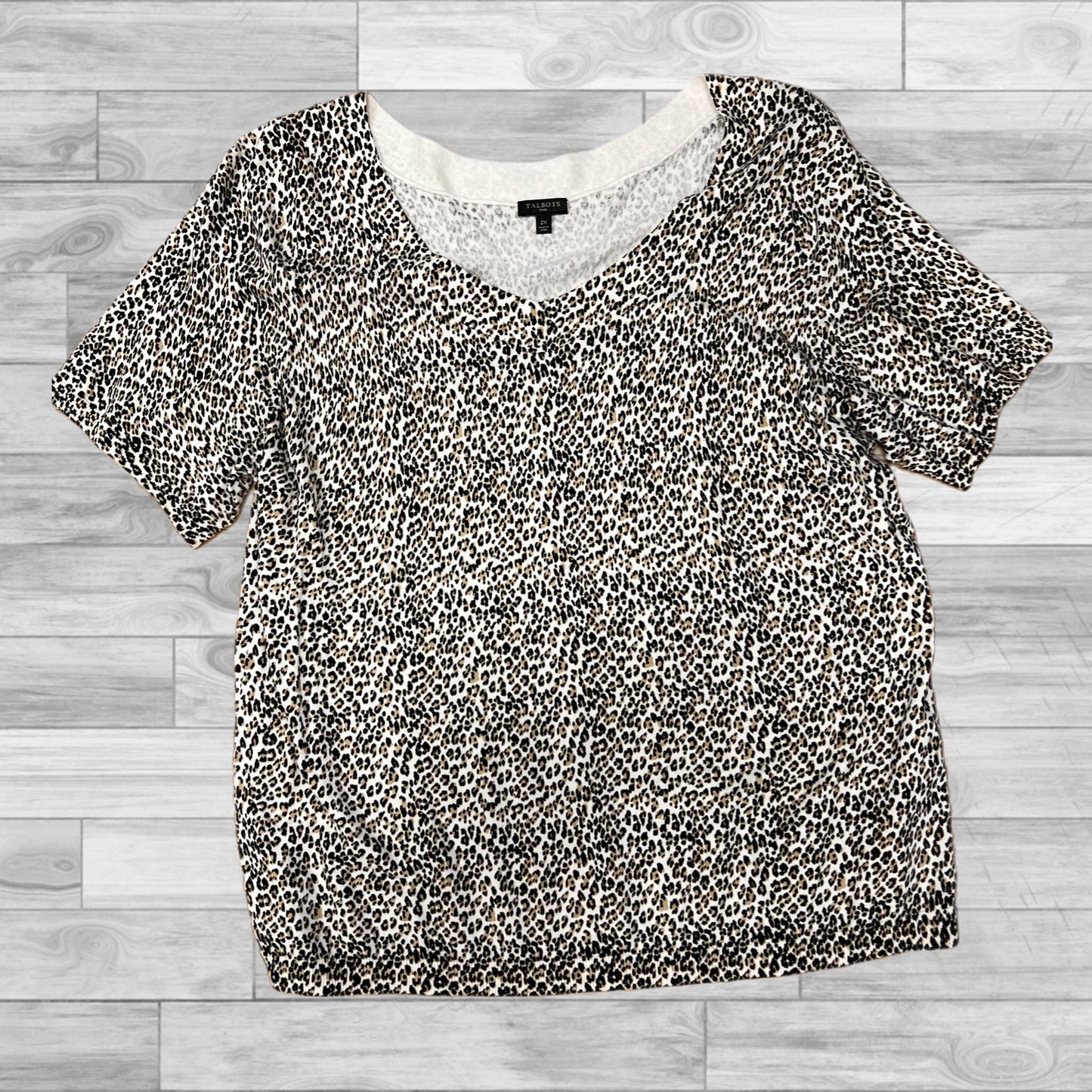 Top Short Sleeve By Talbots In Animal Print, Size: 2x