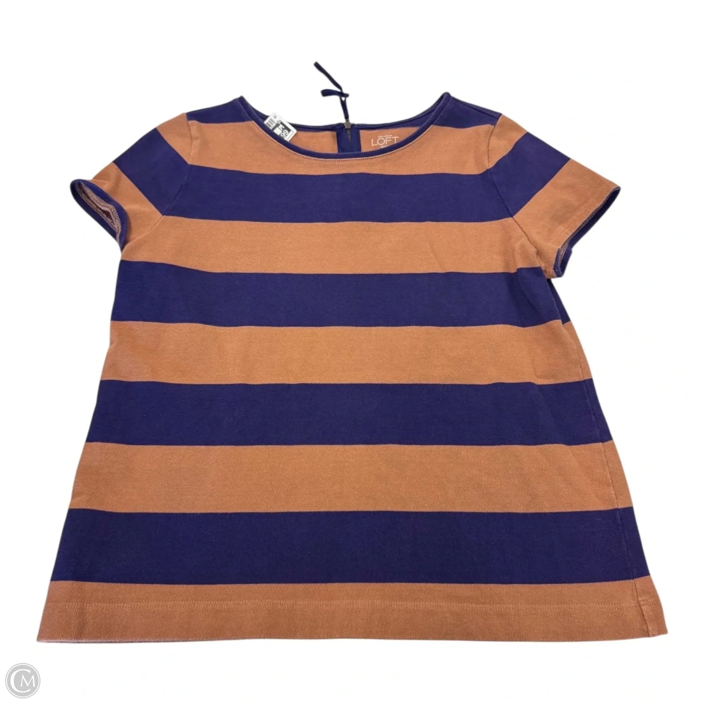 Top Short Sleeve By Loft In Striped Pattern, Size: Lp