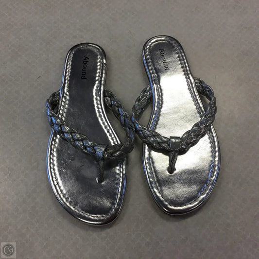 Sandals Flip Flops By Abound In Silver, Size: 7