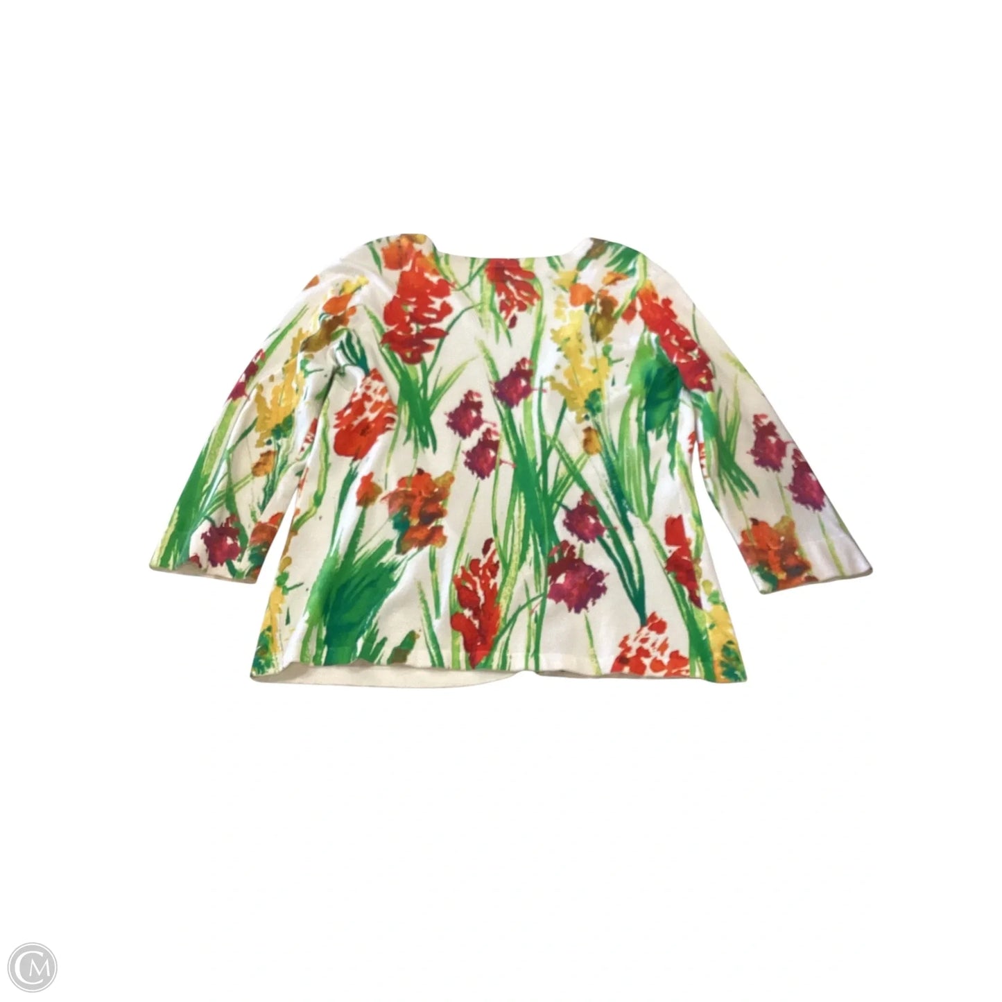 Cardigan By Chicos In Floral Print, Size: M