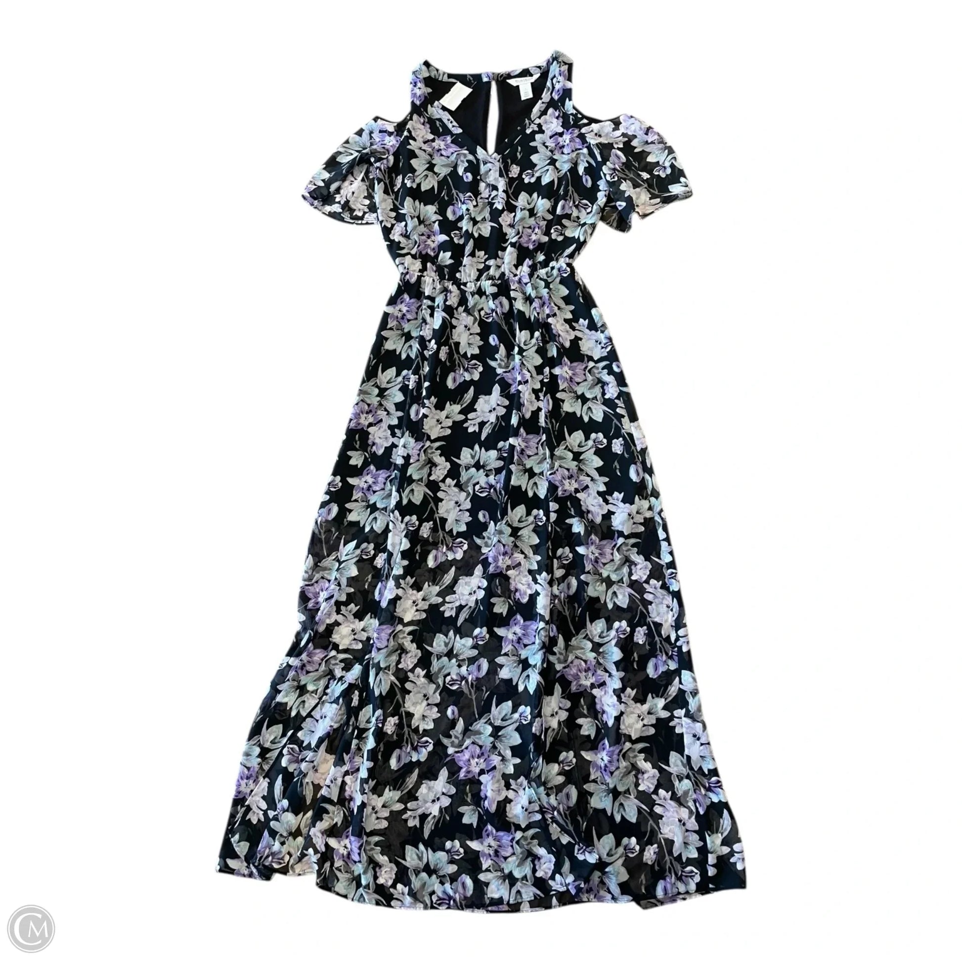 white house black market floral dress White House Black Market Purple Black Floral Print Dress Size 8