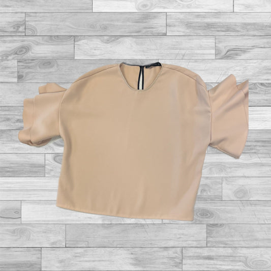 Top 3/4 Sleeve By Zara In Tan, Size: S