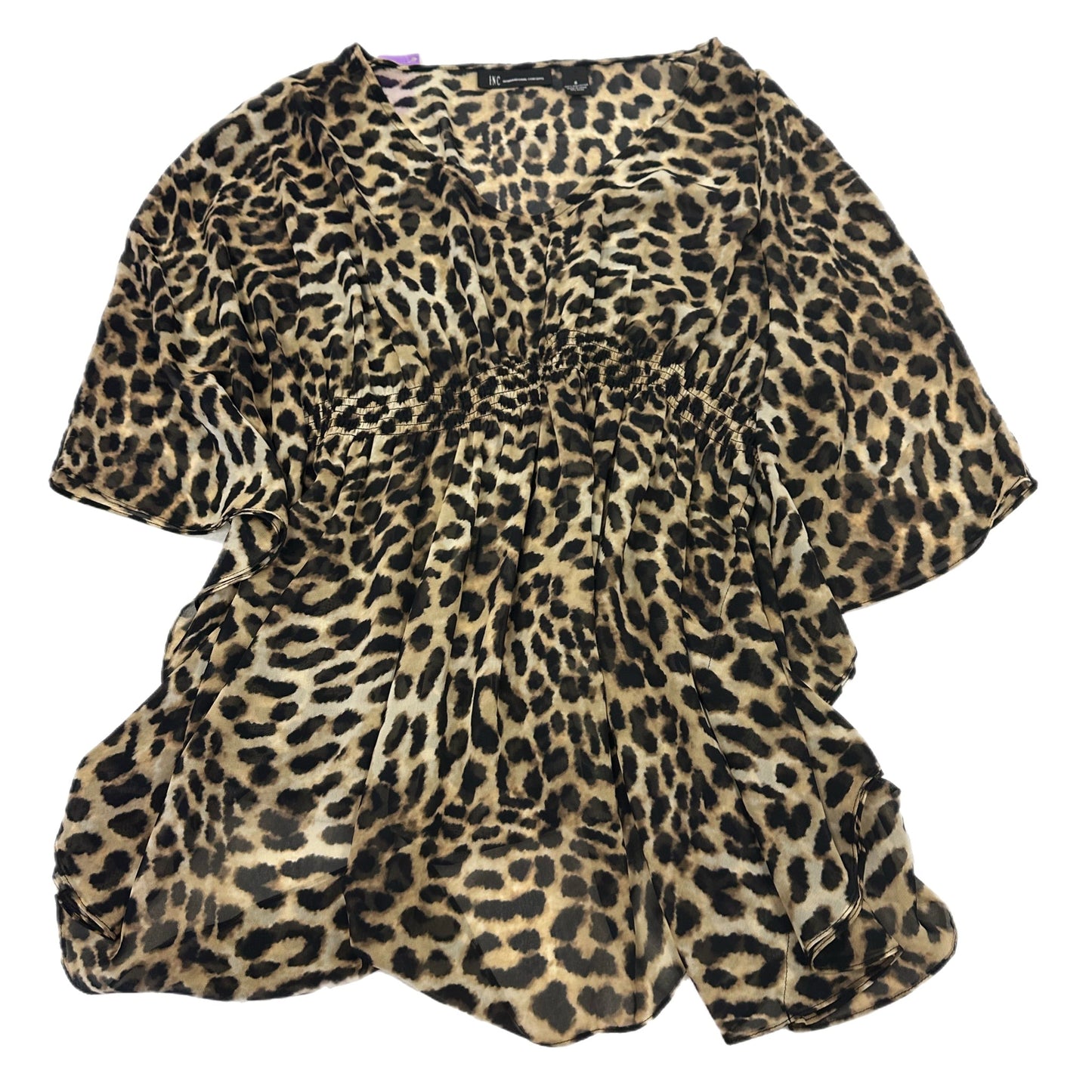 Top Short Sleeve By Inc In Animal Print, Size: 8