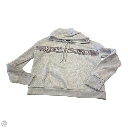 Sweatshirt Hoodie By Bebe In Grey, Size: L