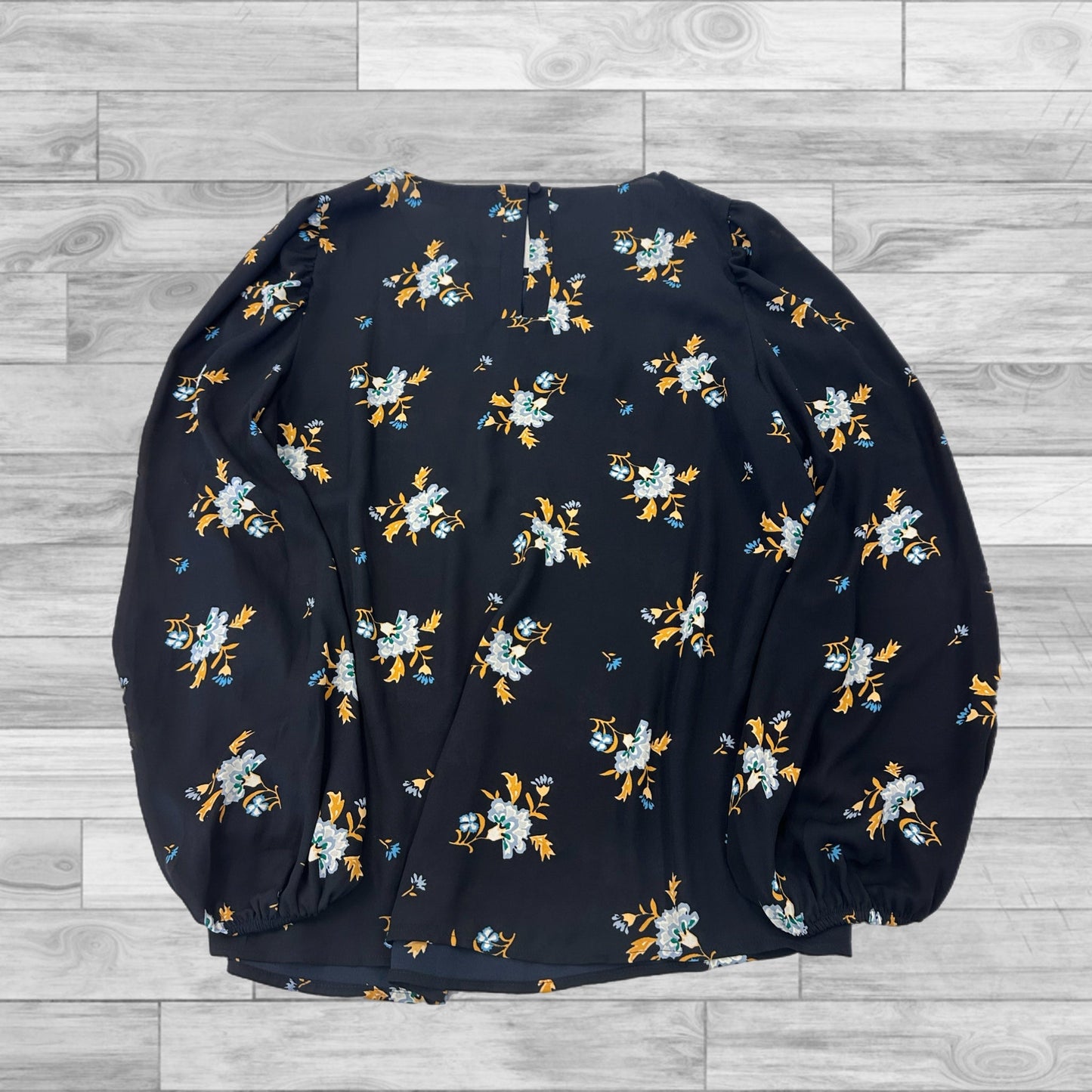 Navy Top Long Sleeve Loft, Size S