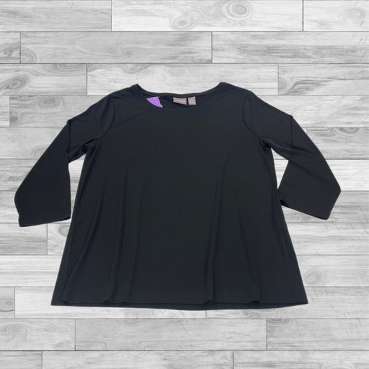 Top 3/4 Sleeve By Chicos In Black, Size: 1 (Medium)