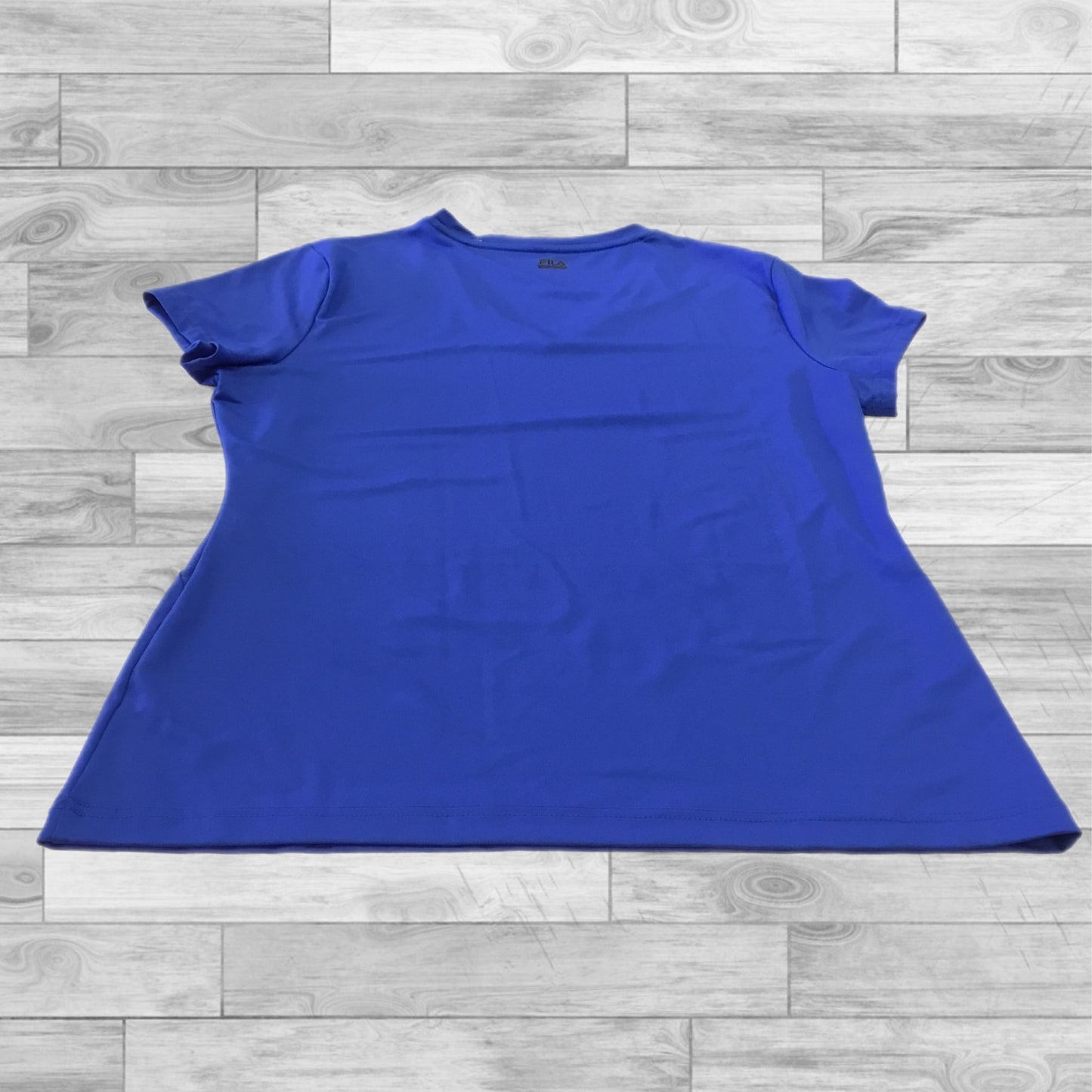 Athletic Top Short Sleeve By Fila In Blue, Size: L