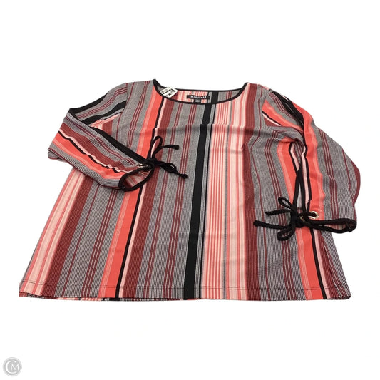 Top 3/4 Sleeve By Roz And Ali In Striped Pattern, Size: Petite   Xs