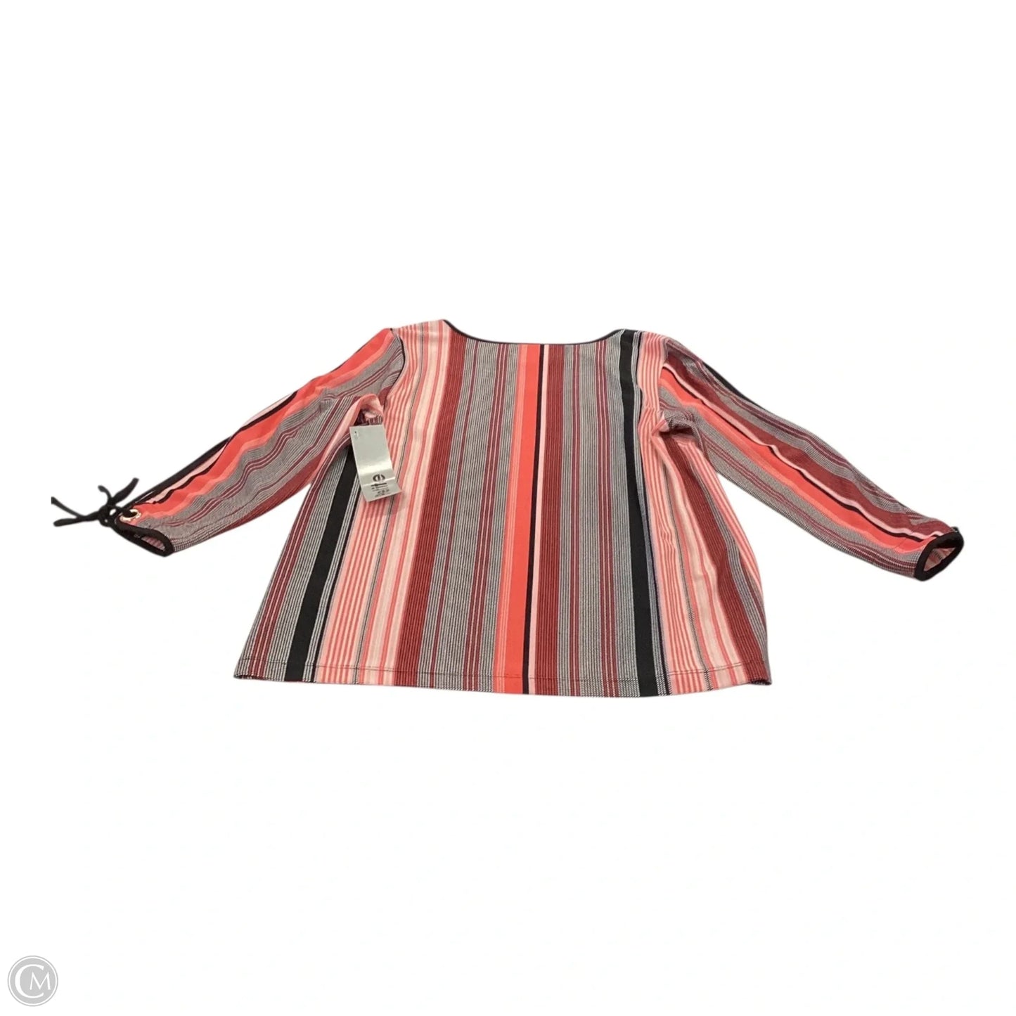 Top 3/4 Sleeve By Roz And Ali In Striped Pattern, Size: Petite   Xs