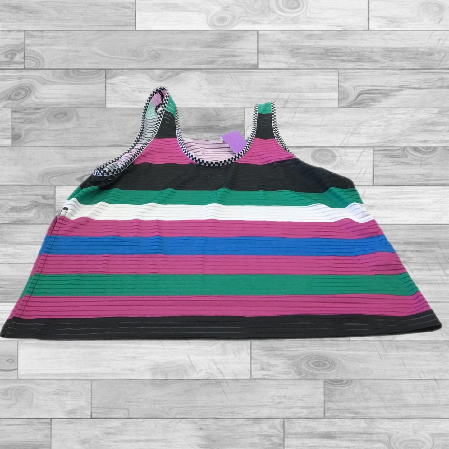 Top Sleeveless By Nike In Striped Pattern, Size: M